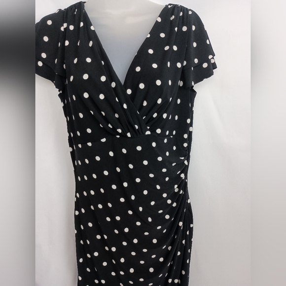 LAUREN RALPH LAUREN Elegant Black Polka Dot Dress (#6) - Picture 1 of 10